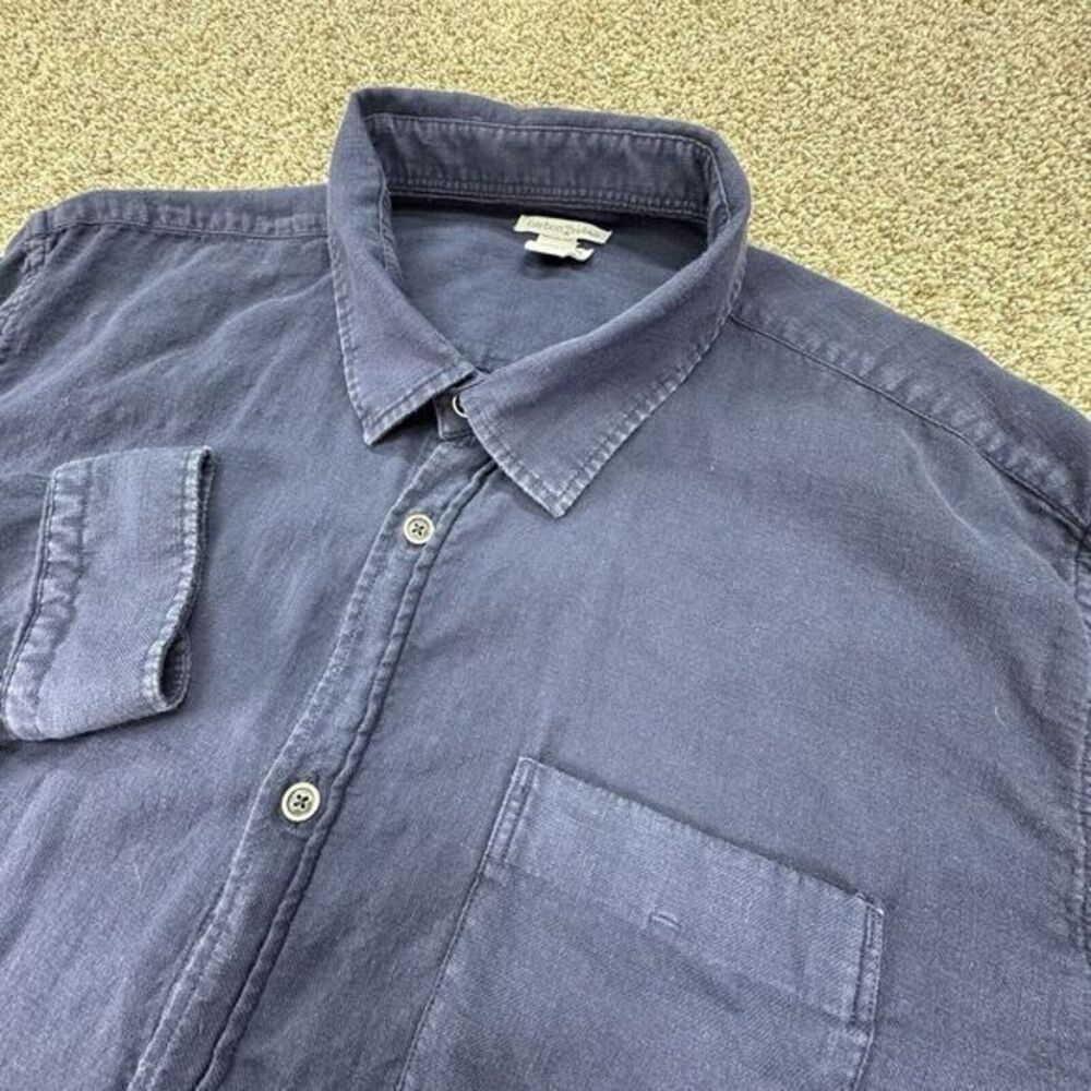 Carbon 2 Cobalt Long Sleeve Navy Blue Oxford Shirt Button Up Sz XL
